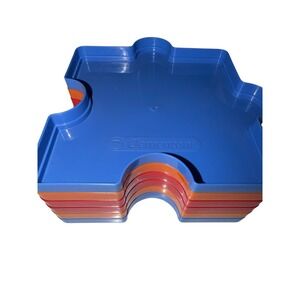 Clementoni Puzzle Sorting Trays Set of 6 Stackable Puzzle Piece Shape Blue Red